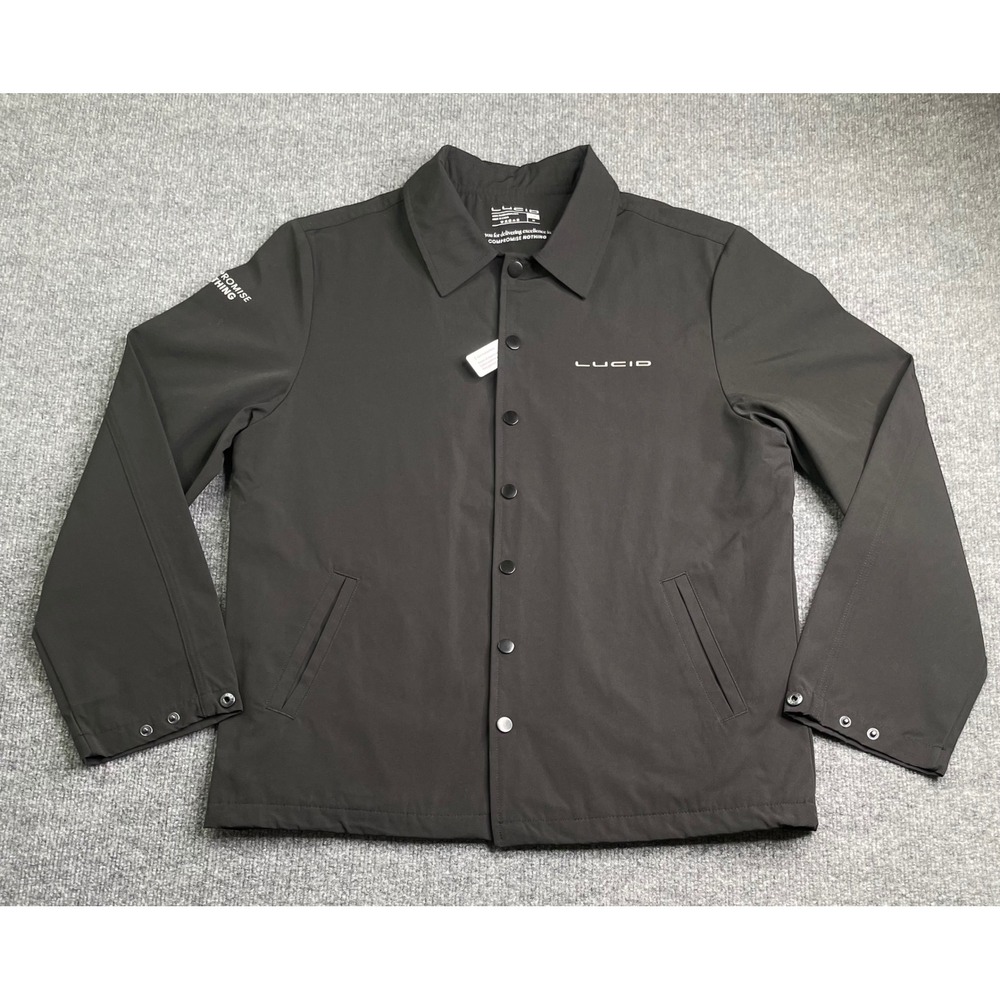 Lucid Gravity Coach Jacket Mens Medium Black Snap Front Employee Promo 2024
